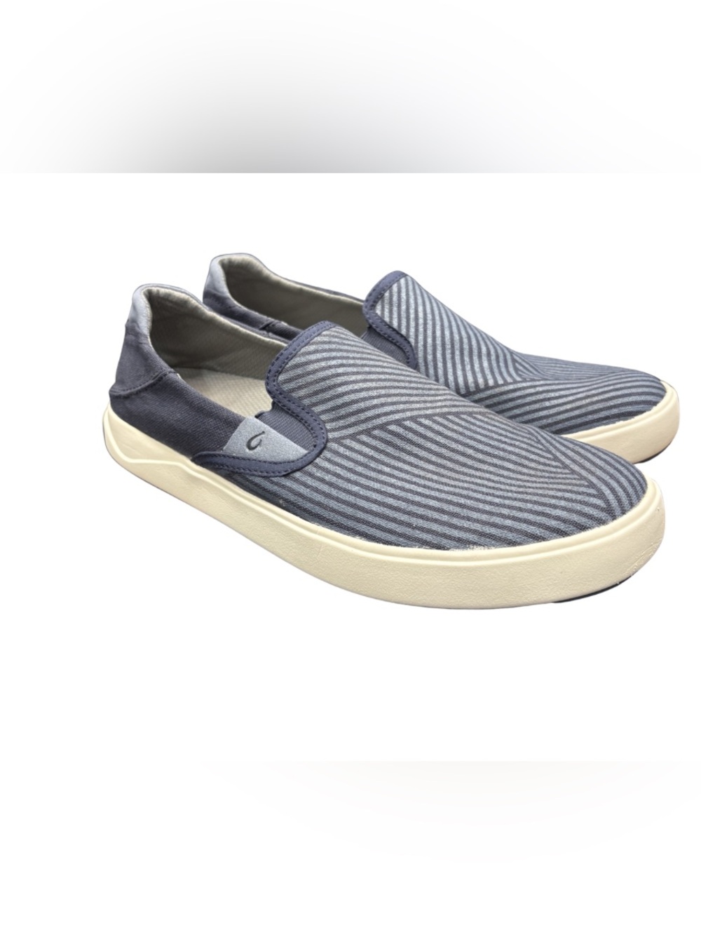 OluKai Blue Striped Slip-On Sneakers - Picture 2 of 8